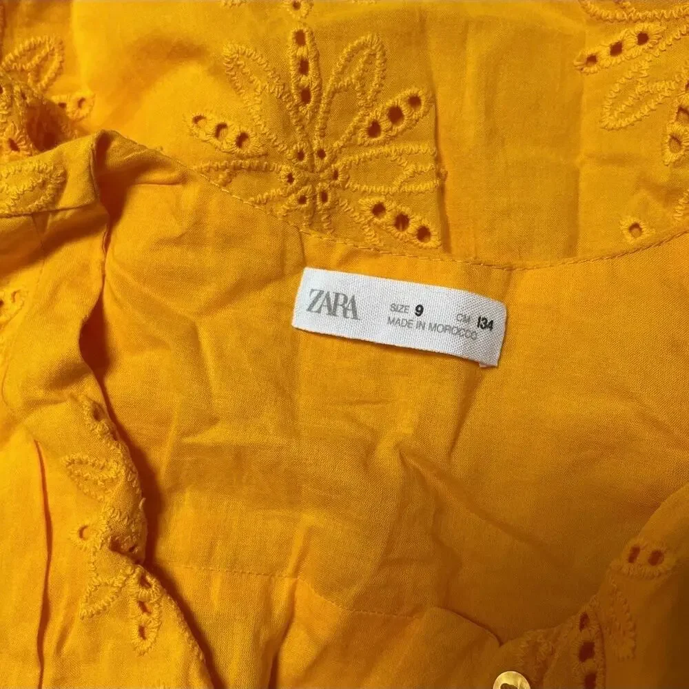 Zara Eyelet Lace Button Front Dress Size 9